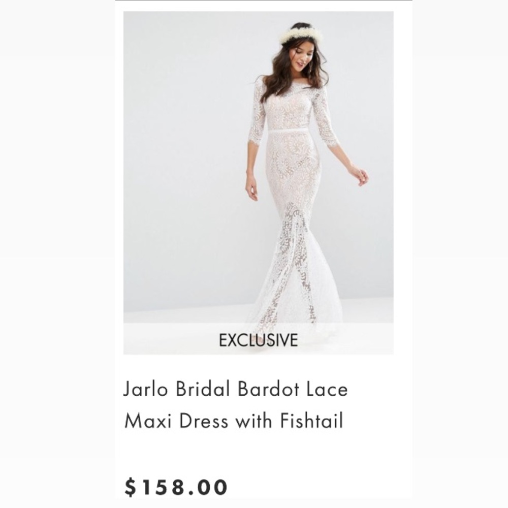 Bridal Bardot Lace Maxi Dress